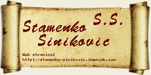 Stamenko Šiniković vizit kartica